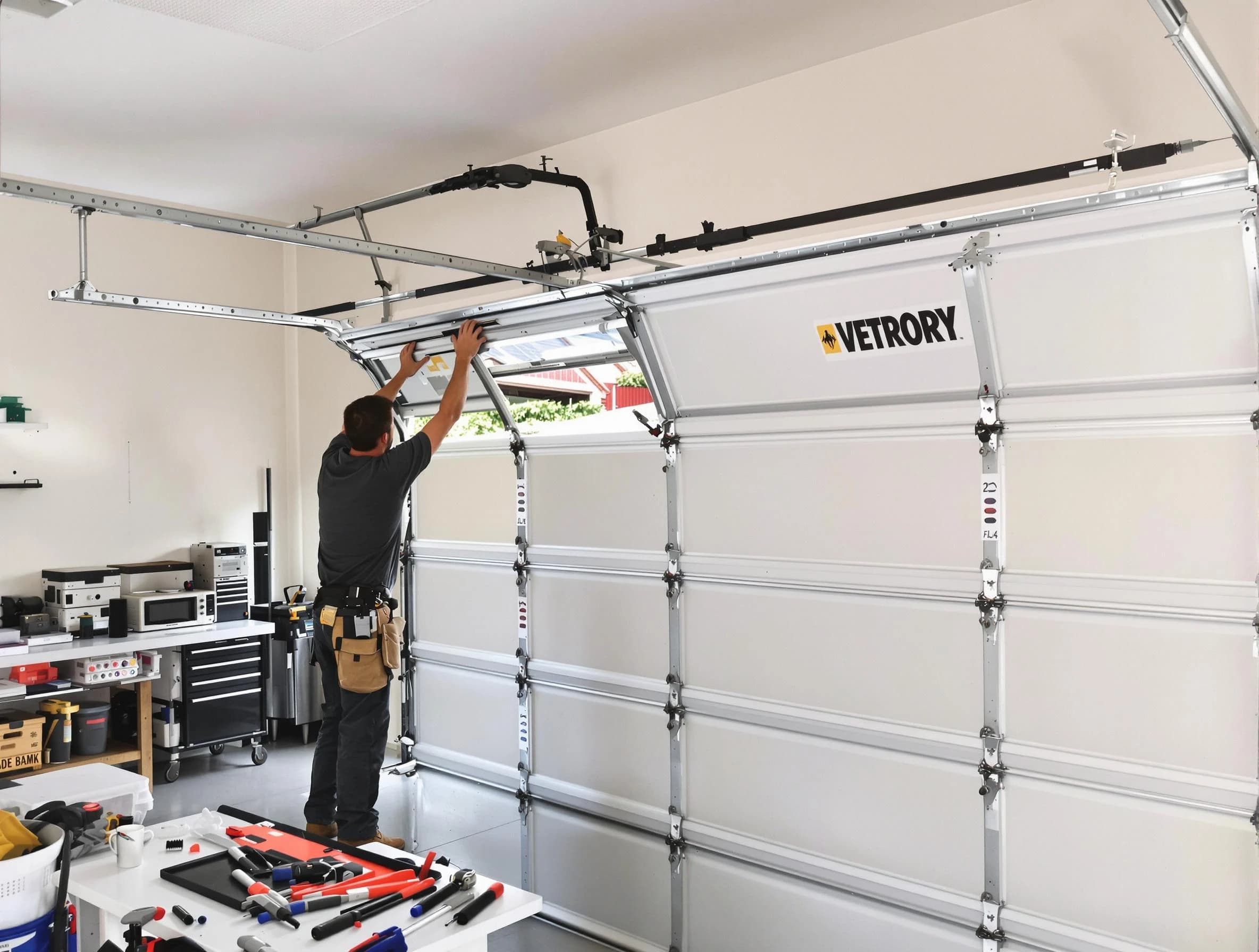 Farmington Garage Door Repair technician performing section replacement in Farmington