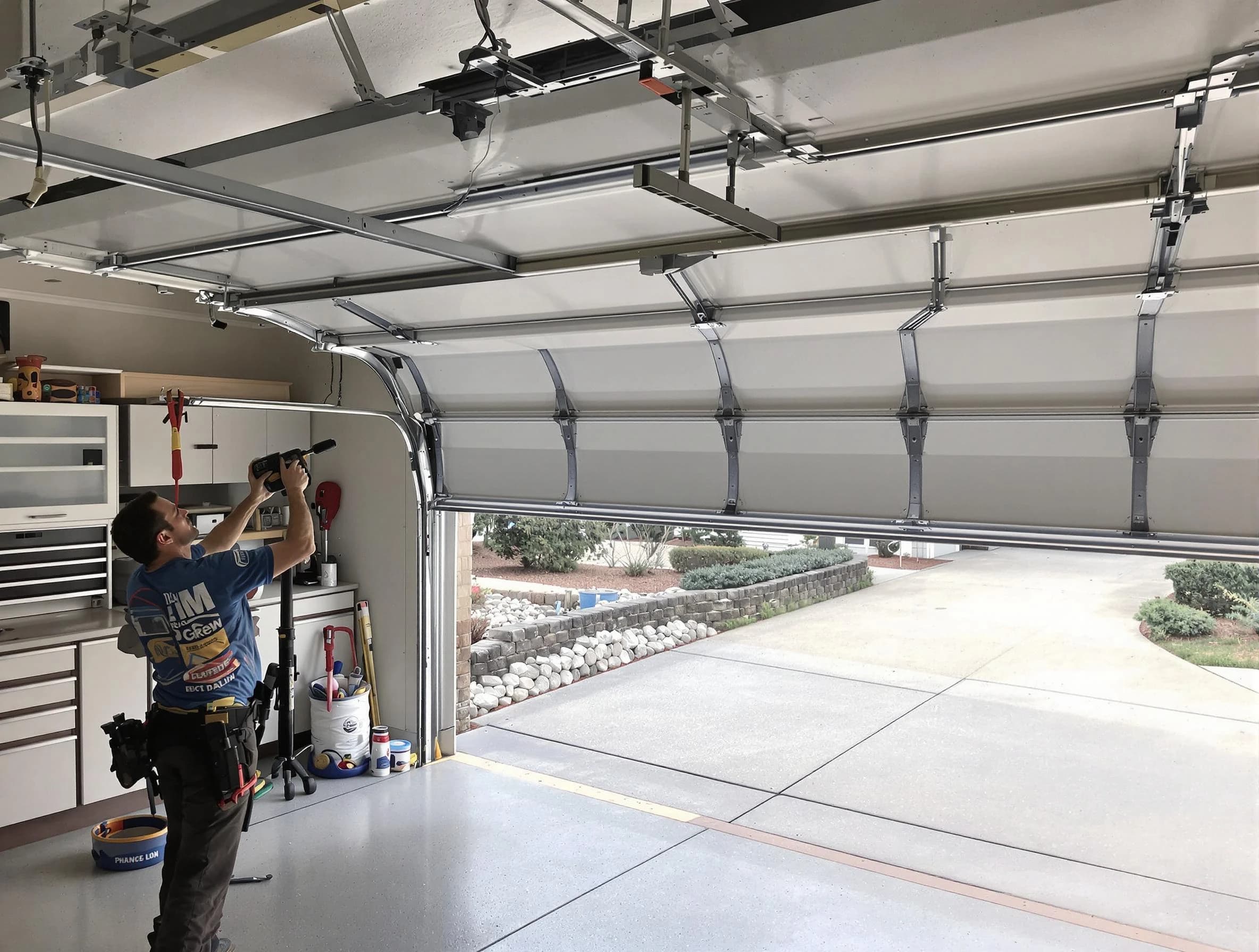 Garage door track repair service by Farmington Garage Door Repair in Farmington