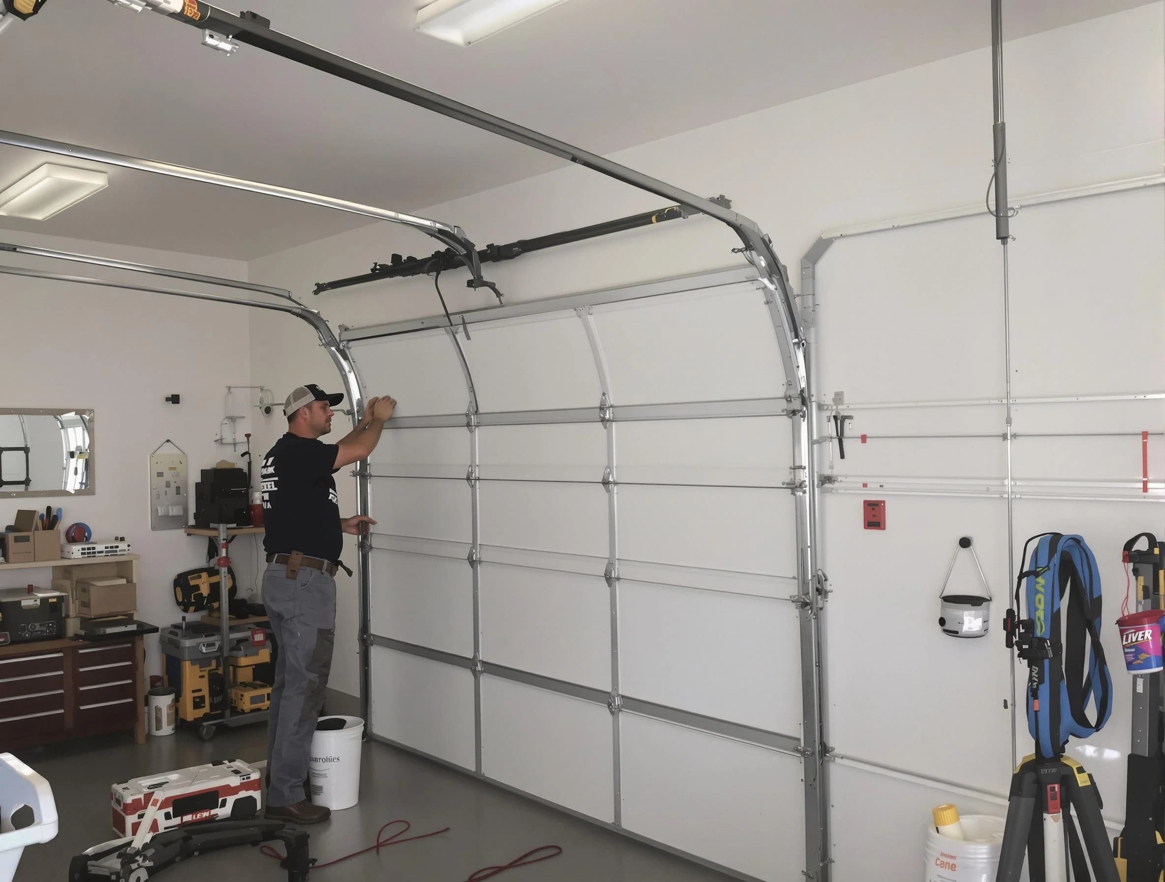 Farmington Garage Door Repair team installing new garage door in Farmington