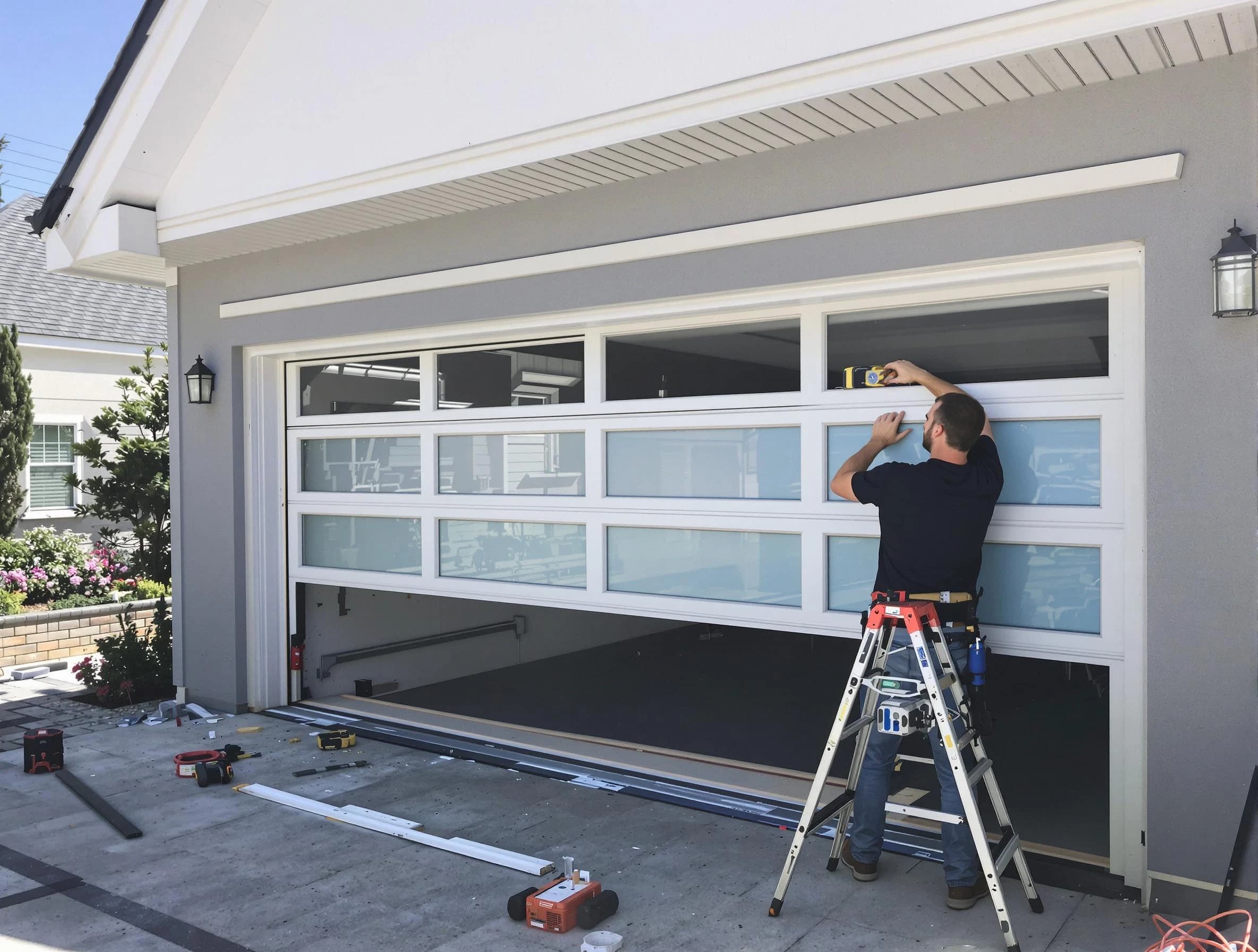 Farmington Garage Door Repair team performing garage door replacement in Farmington