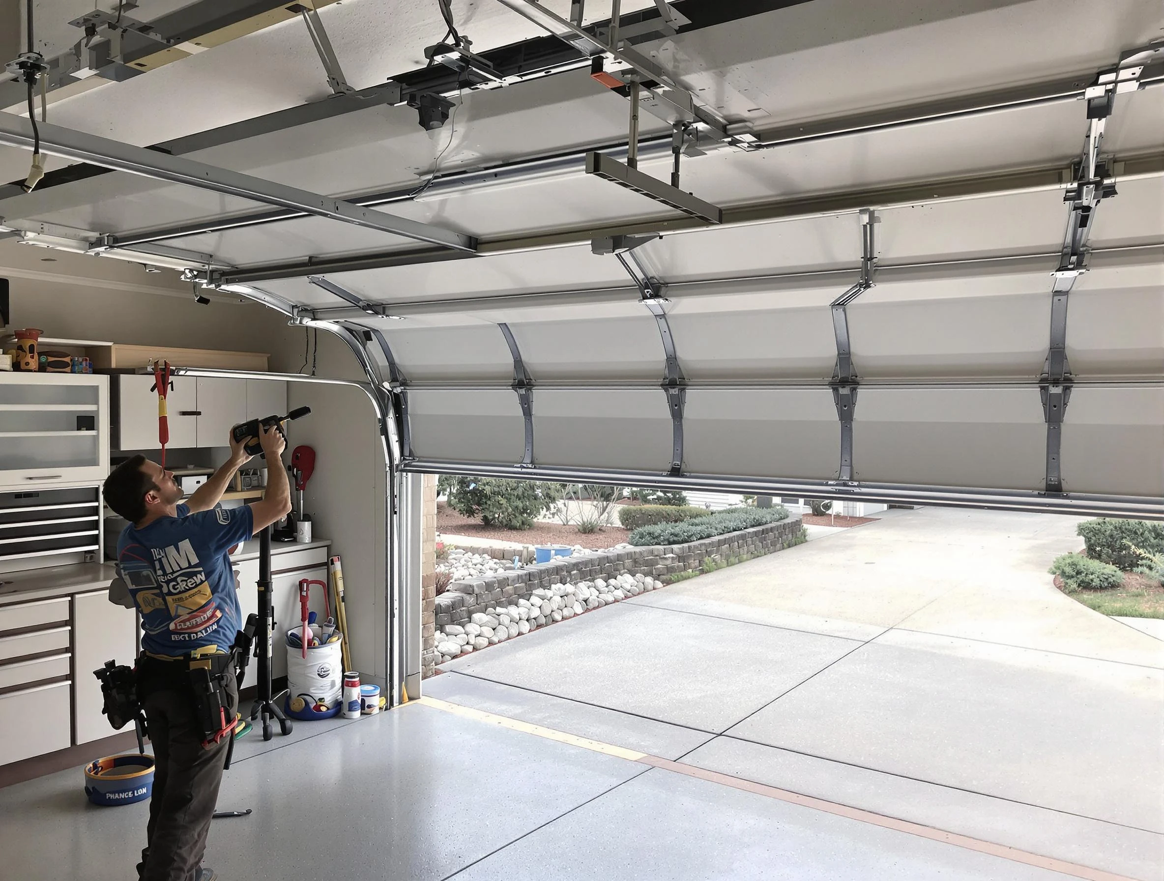 Garage door track repair service by Farmington Garage Door Repair in Farmington